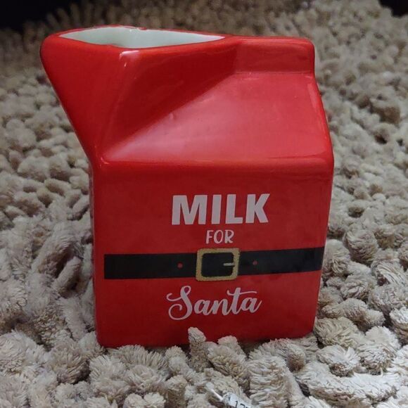 New‎ Ceramic Milk for Santa 4x3 carton red black white - Picture 1 of 7